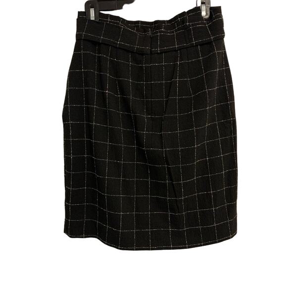 H&M Black and White Windowpane Plaid Belted Mini Skirt - Picture 4 of 9